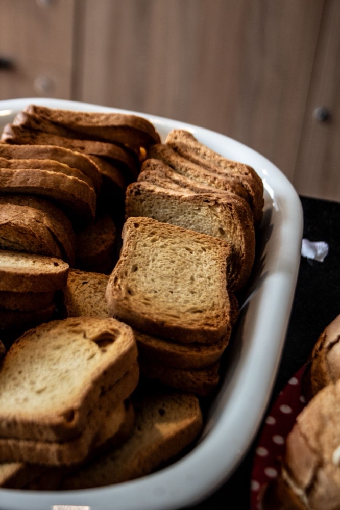 Golden toast slices