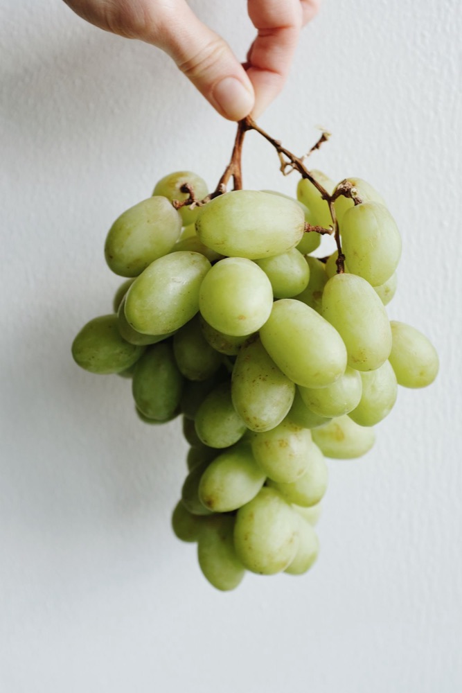 Bunch of green seedless grapes