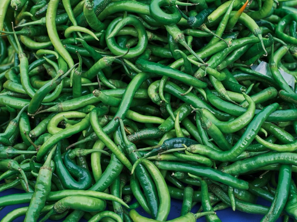 Fresh green chillies